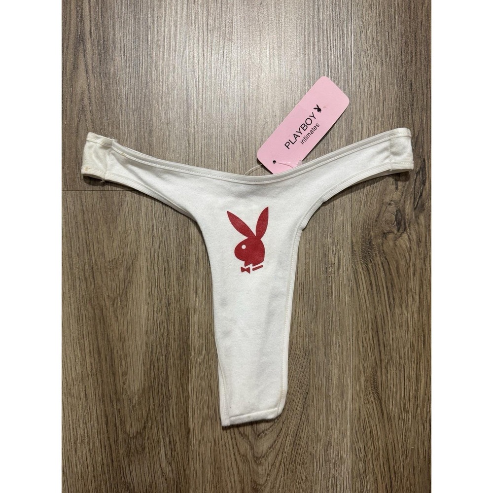 Y2K Vintage Playboy Bunny Head Thong‎ Underwear Size L